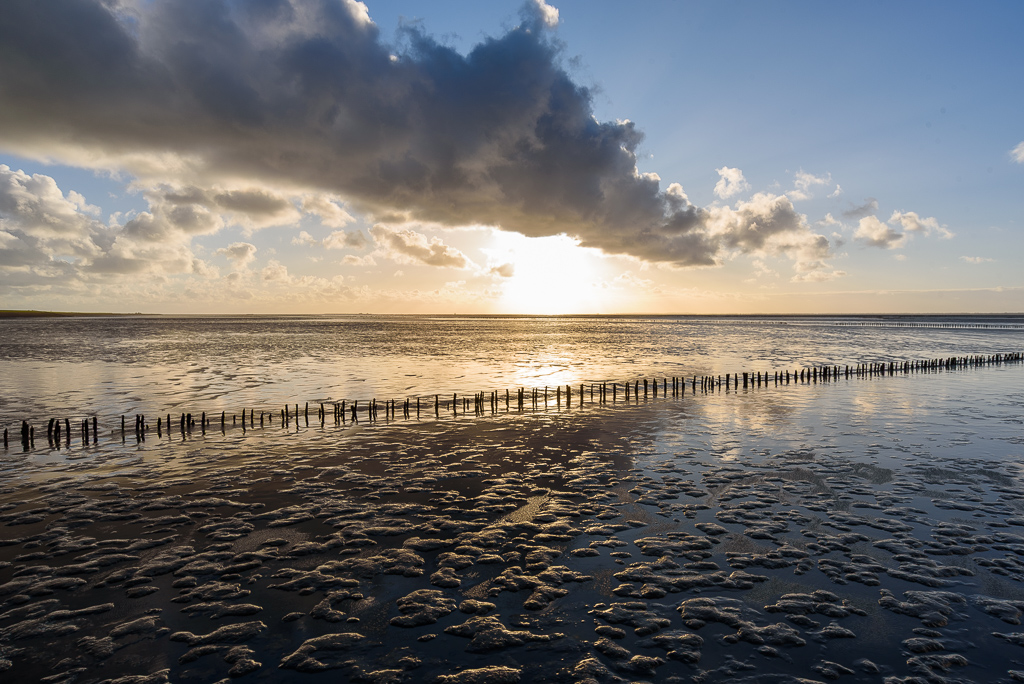 Zonsondergang Waddenzee